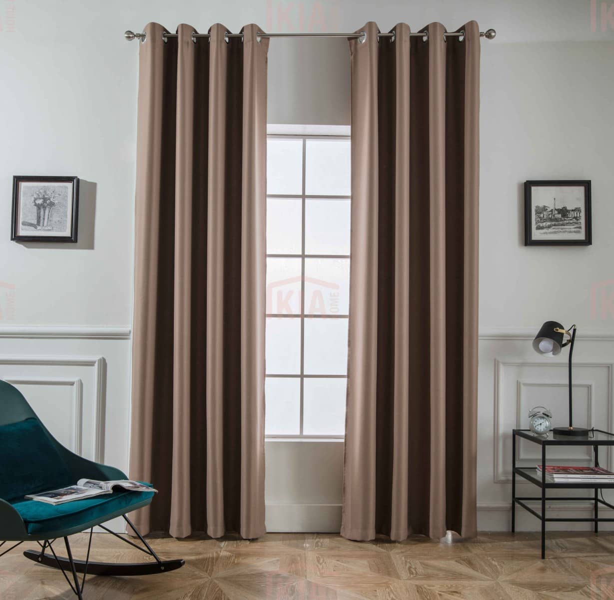 AD6038 Καφέ-4 – Με Κρίκο -140x265CΜ ΚΟΥΡΤΙΝΑ