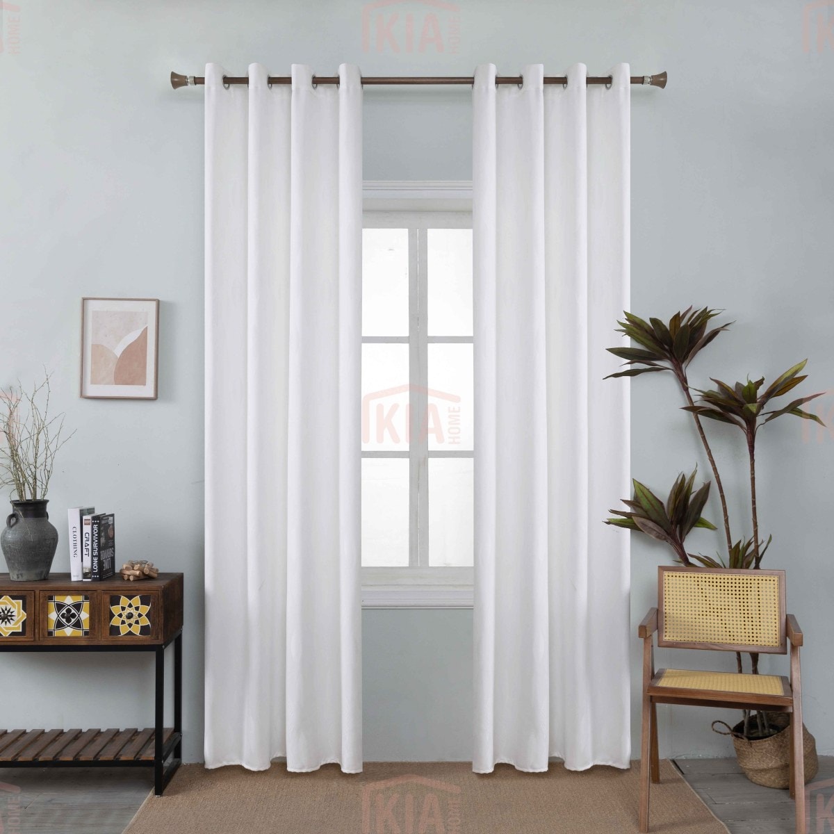 AD6039 Λευκό-8 – Με Κρίκο -140x270CΜ ΚΟΥΡΤΙΝΑ