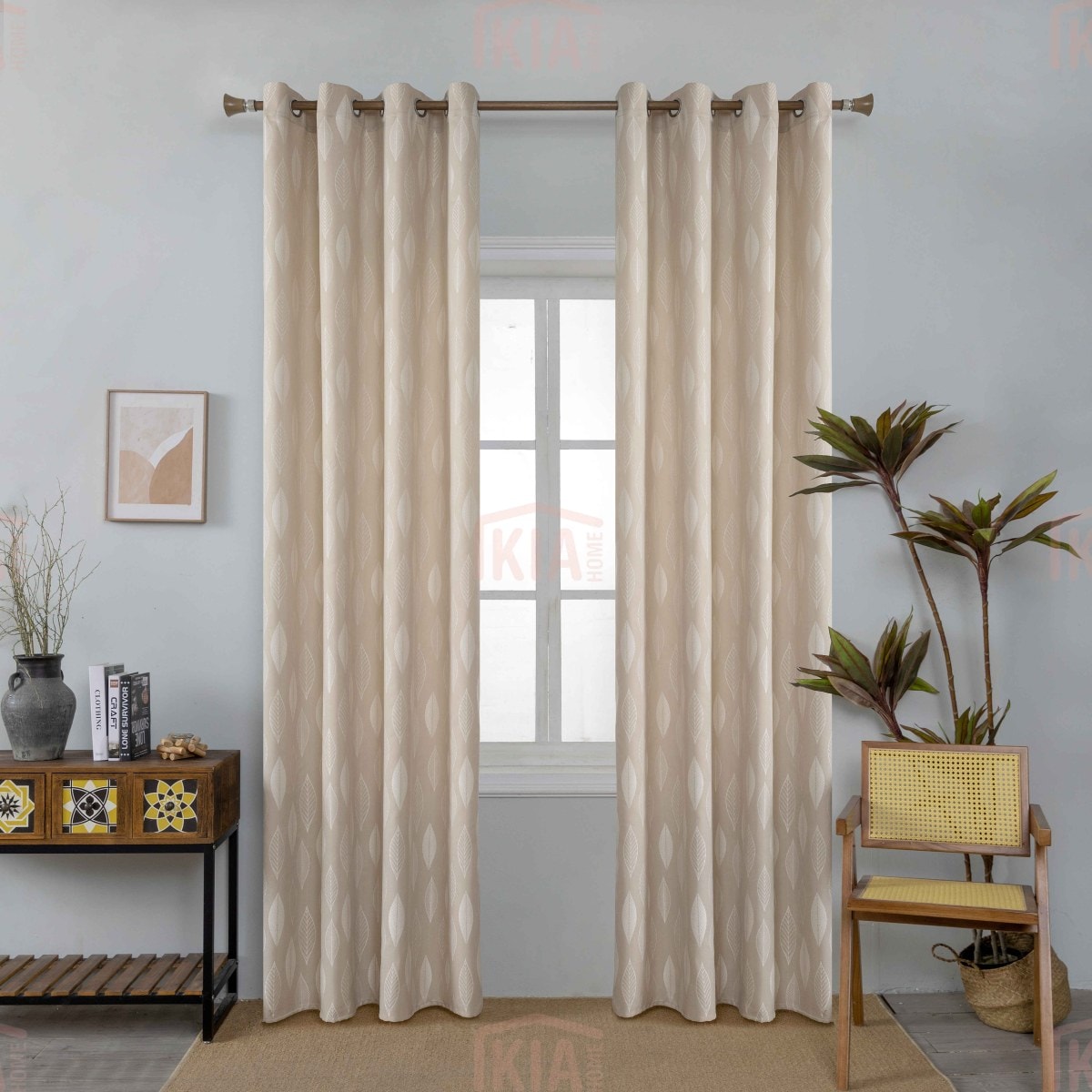 AD6039 Εκρού-9 – Με Κρίκο -140x270CΜ ΚΟΥΡΤΙΝΑ