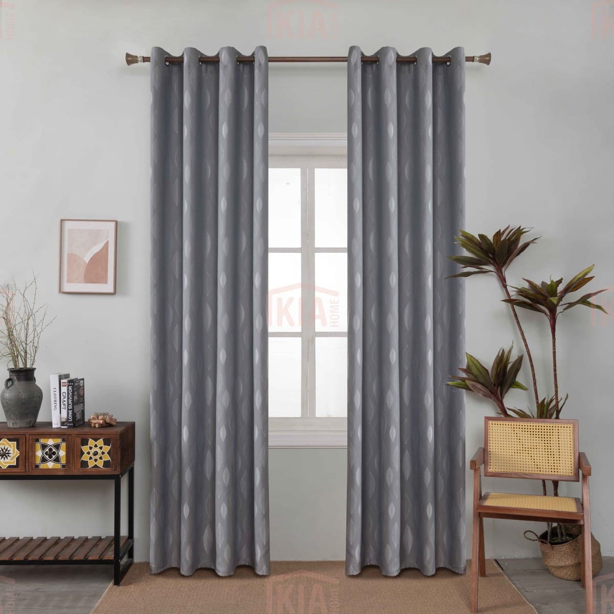 AD6039 Γκρι-11 – Με Κρίκο -140x270CΜ ΚΟΥΡΤΙΝΑ