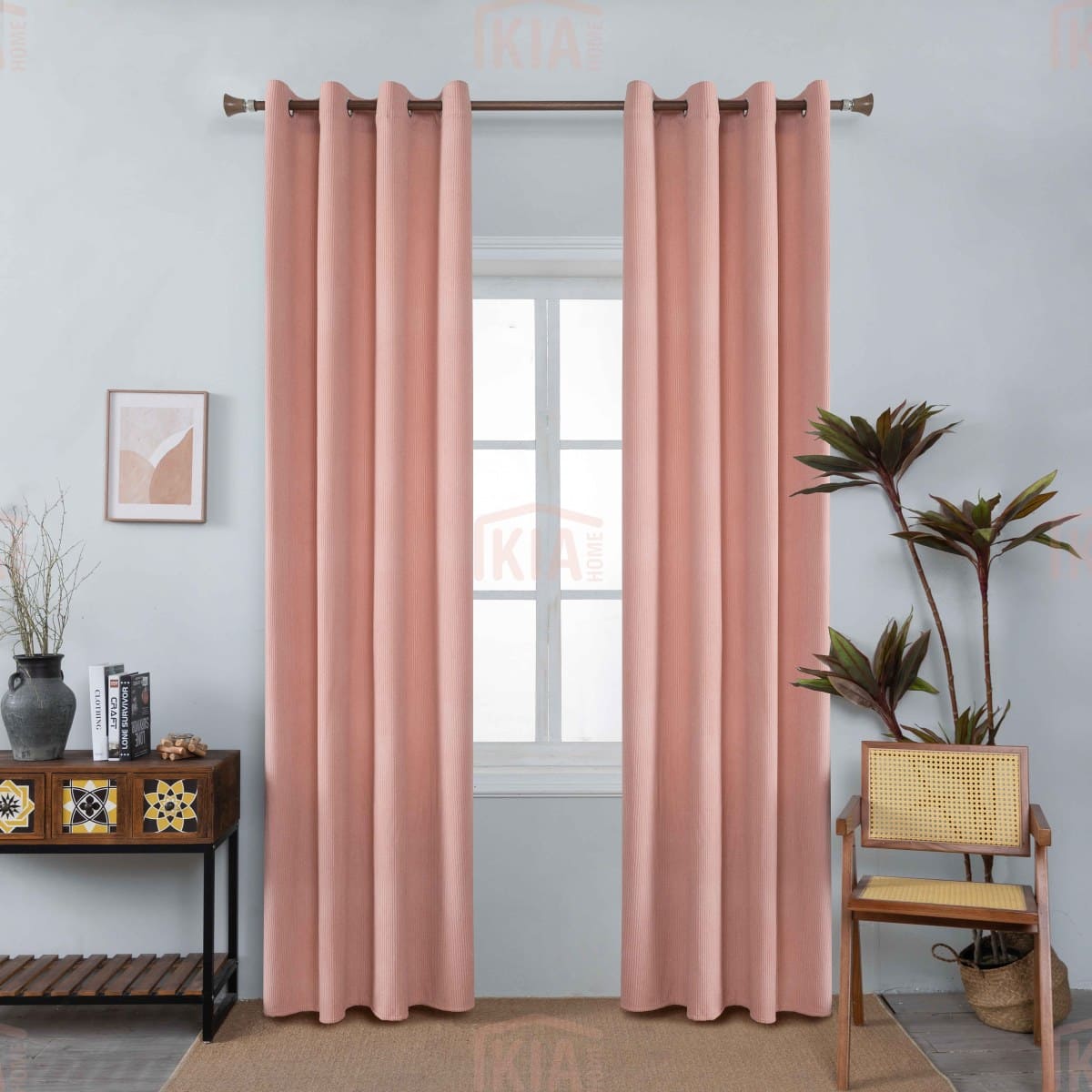 AD6040 Ροζ-10 – Με Κρίκο -140x260CΜ ΚΟΥΡΤΙΝΑ