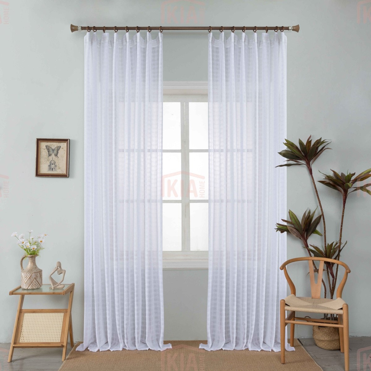 6780 Λευκό-12 -Με Τρέσα -270X280CM ΚΟΥΡΤΙΝΑ