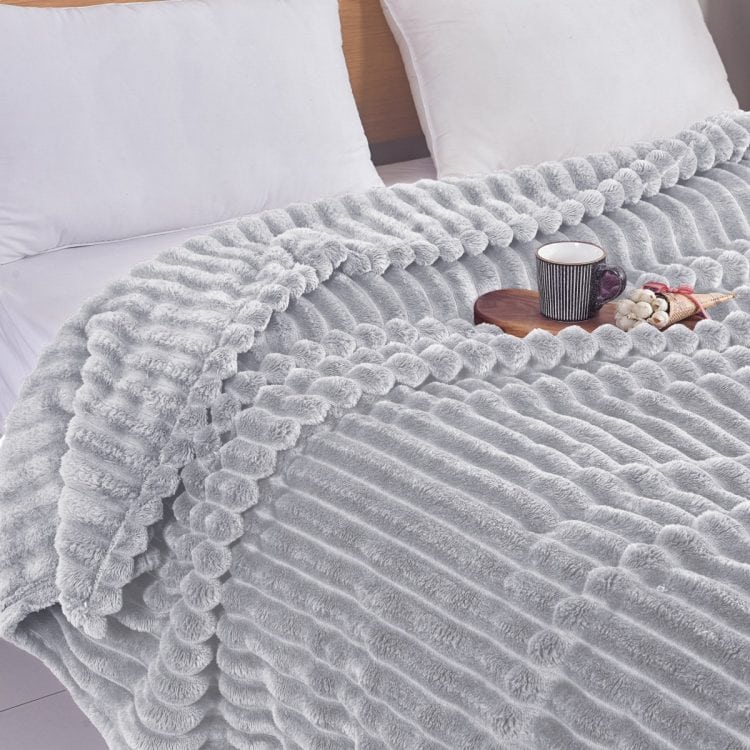 Κουβέρτα Sherpa Βελούδινη Ριγέ 220Χ240 cm Υπέρδιπλη ΚΟΥΒΕΡΤΑ