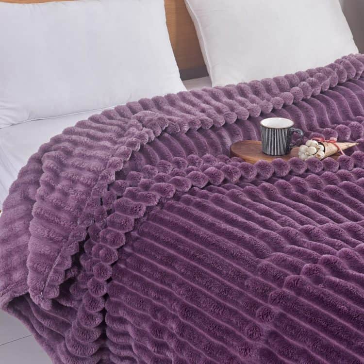 Κουβέρτα Sherpa Βελούδινη Ριγέ 220Χ240 cm Υπέρδιπλη ΚΟΥΒΕΡΤΑ