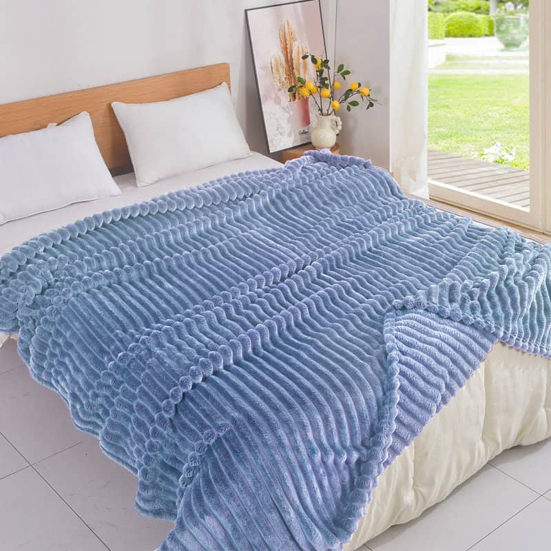 Κουβέρτα Sherpa Βελούδινη Ριγέ 220Χ240 cm Υπέρδιπλη ΚΟΥΒΕΡΤΑ