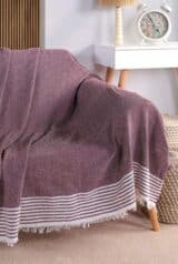 Ριχτάρι Chenille Με Κρόσια-180Χ240CM Διθέσιο-Γαλάζιο Ριχτάρι Βαμβακερό 170Χ210cm με Κρόσια