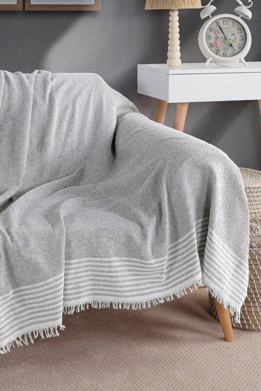 Ριχτάρι Βαμβακερό 170Χ210cm με Κρόσια Ριχτάρι Βαμβακερό 170Χ210cm με Κρόσια