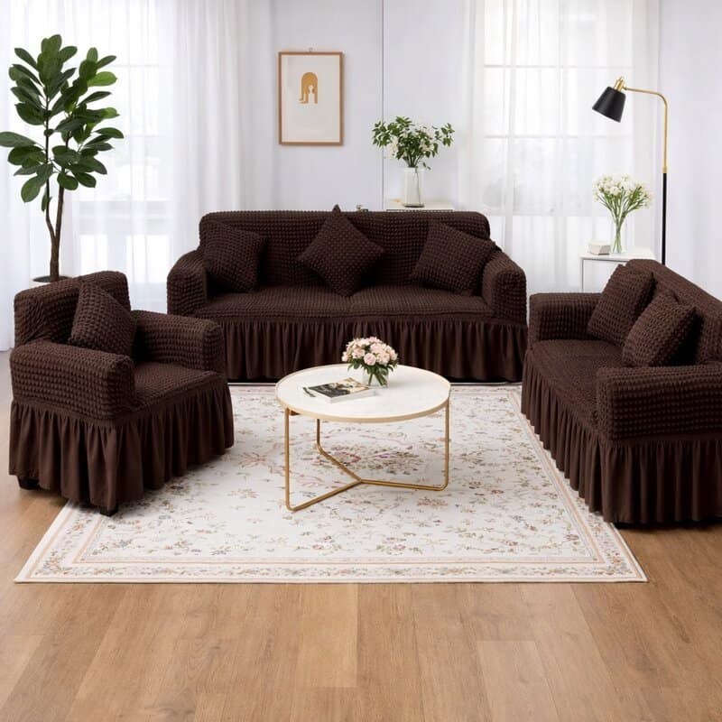 Σετ Καλύμματα Ελαστικά Σαλονιού με Ανάγλυφο Σχέδιο Και Βολάν (Τριθέσιο+Διθέσιο+Πολυθρόνα) Σετ Καλύμματα Ελαστικά Σαλονιού με Ανάγλυφο Σχέδιο Και Βολάν (Τριθέσιο+Διθέσιο+Πολυθρόνα)