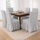 Ελαστικά Καλύμματα καρέκλας με βολάν 6 τεμαχίων