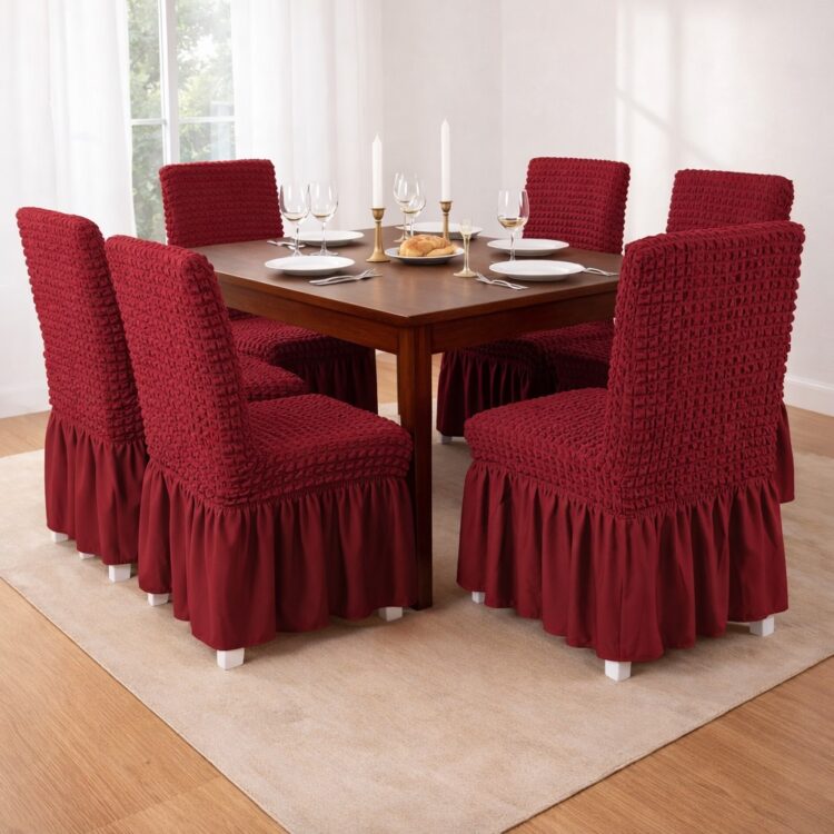 Ελαστικά Καλύμματα καρέκλας με βολάν 6 τεμαχίων