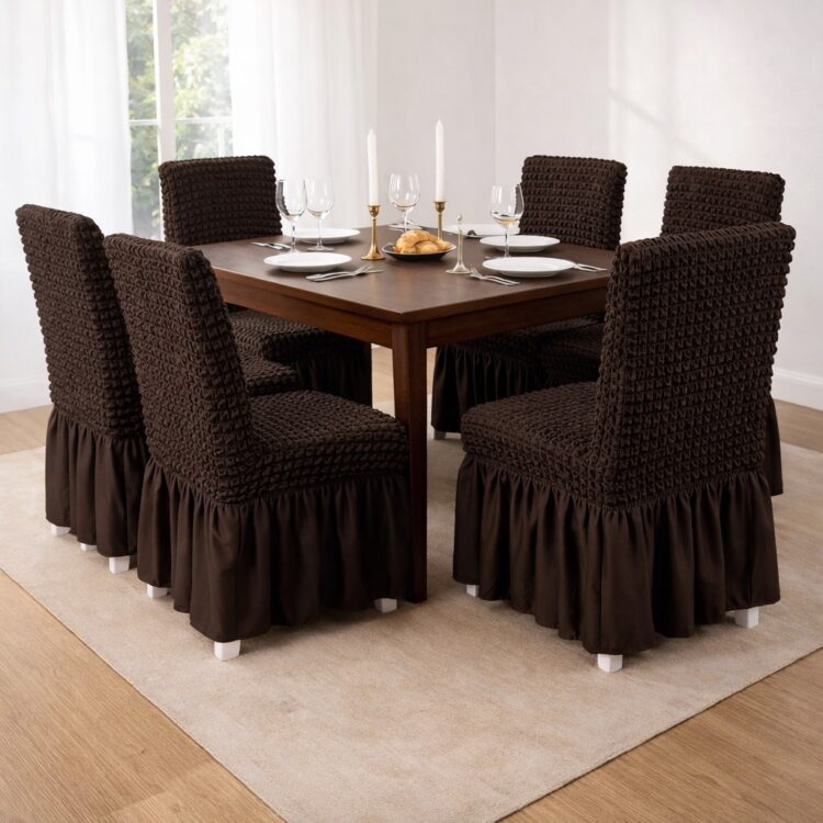 Ελαστικά Καλύμματα καρέκλας με βολάν 6 τεμαχίων