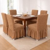 Κουβέρτα Sherpa 220Χ240cm Υπέρδιπλη Ελαστικά Καλύμματα καρέκλας με βολάν 6 τεμαχίων