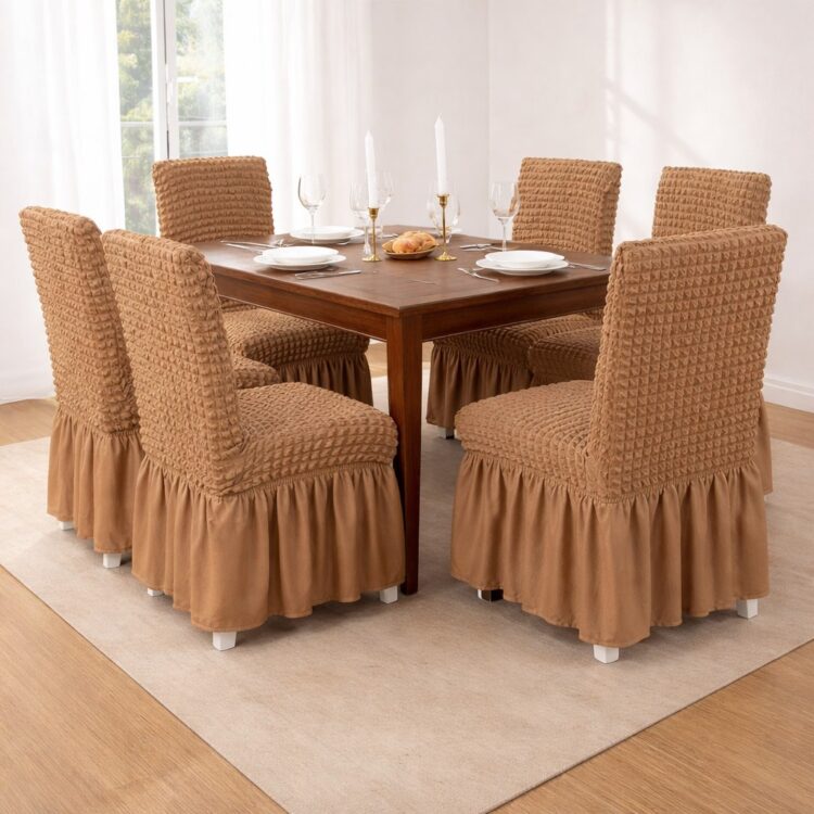 Ελαστικά Καλύμματα καρέκλας με βολάν 6 τεμαχίων