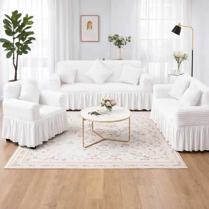 Σετ Καλύμματα Ελαστικά Σαλονιού με Ανάγλυφο Σχέδιο Και Βολάν (Τριθέσιο+Διθέσιο+Πολυθρόνα) Σετ Καλύμματα Ελαστικά Σαλονιού με Ανάγλυφο Σχέδιο Και Βολάν (Τριθέσιο+Διθέσιο+Πολυθρόνα)