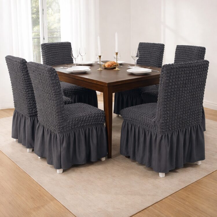 Ελαστικά Καλύμματα καρέκλας με βολάν 6 τεμαχίων