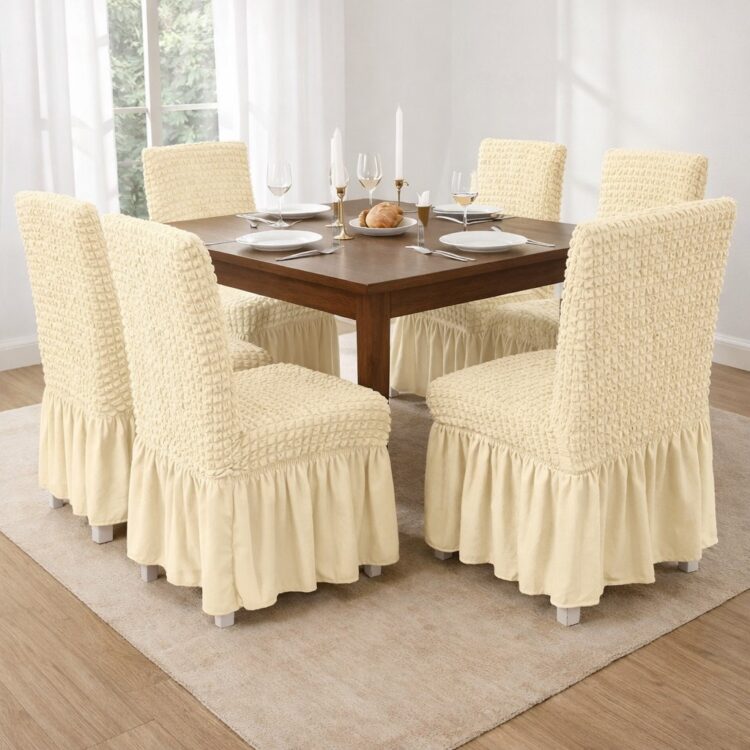 Ελαστικά Καλύμματα καρέκλας με βολάν 6 τεμαχίων