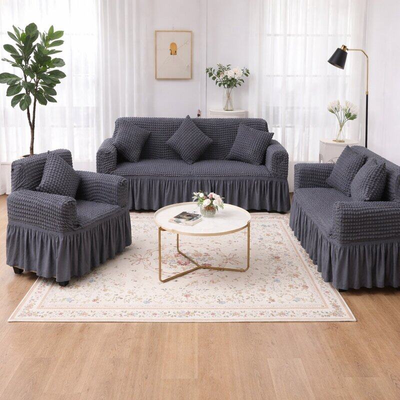 Σετ Καλύμματα Ελαστικά Σαλονιού με Ανάγλυφο Σχέδιο Και Βολάν (Τριθέσιο+Διθέσιο+Πολυθρόνα) Σετ Καλύμματα Ελαστικά Σαλονιού με Ανάγλυφο Σχέδιο Και Βολάν (Τριθέσιο+Διθέσιο+Πολυθρόνα)