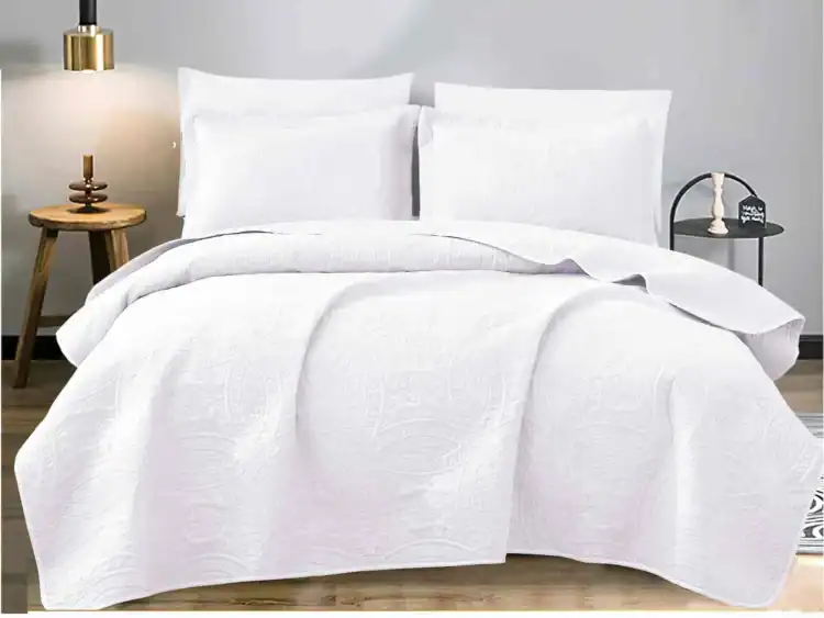 Σετ Υπέρδιπλο Κουβερλί Με Μαξιλαροθήκη – Λευκό