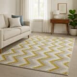 Ριχτάρι Chenille Με Κρόσια C11-1 Χαλί Ανάγλυφο Power Loom 150Χ220cm σε Μοντέρνα Σχέδια με Αντιολισθητική Βάση