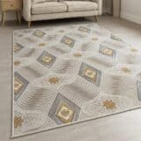 Χαλί all season 3D με κρόσια New collection κατασκευασμένο σε Flat ύψος Χαλί Ανάγλυφο Power Loom 150Χ220cm σε Μοντέρνα Σχέδια με Αντιολισθητική Βάση