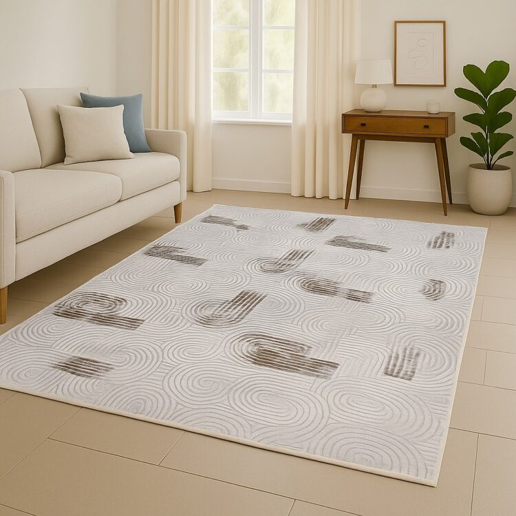 Χαλί Ανάγλυφο Power Loom 200X270cm σε Μοντέρνα Σχέδια με Αντιολισθητική Βάση