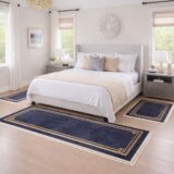 Χαλί all season 3D με κρόσια New collection κατασκευασμένο σε Flat ύψος Σετ Κρεβατοκάμαρας 3ΤΜΧ 4εποχών Σε Μοντέρνα Σχέδια με Αντιολισθητική Βάση