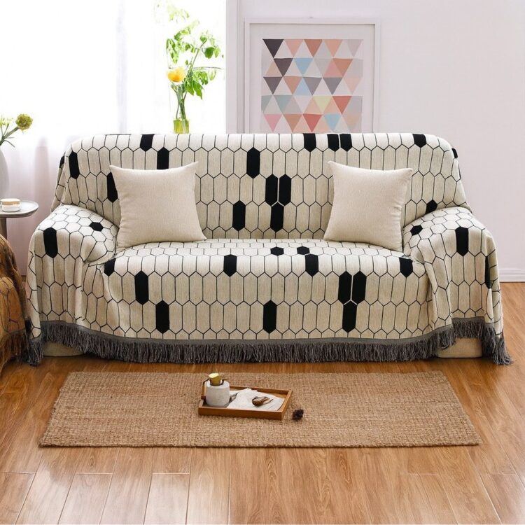 Σετ Ριχτάρια 3τμχ Βαμβακερά με κρόσια Τριθέσιο+Διθέσιο+Πολυθρόνα