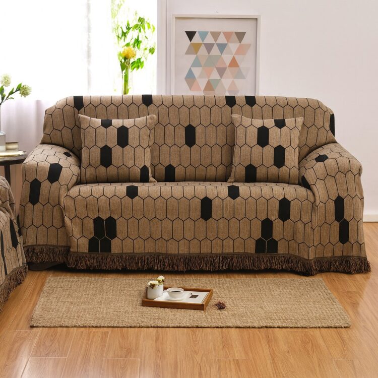 Σετ Ριχτάρια 3τμχ Βαμβακερά με κρόσια Τριθέσιο+Διθέσιο+Πολυθρόνα