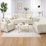 Πετσέτα προσώπου Σετ Ριχτάρια 3τμχ Chenille Πολυθρόνα/ Διθέσιο / Τριθέσιο Με Κρόσια