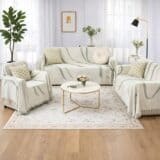 Ριχτάρι Chenille Με Κρόσια C3-5 Σετ Ριχτάρια 3τμχ Chenille Πολυθρόνα/ Διθέσιο / Τριθέσιο Με Κρόσια