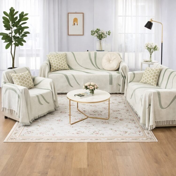 Σετ Ριχτάρια 3τμχ Chenille Πολυθρόνα/ Διθέσιο / Τριθέσιο Με Κρόσια Σετ Ριχτάρια 3τμχ Chenille Πολυθρόνα/ Διθέσιο / Τριθέσιο Με Κρόσια