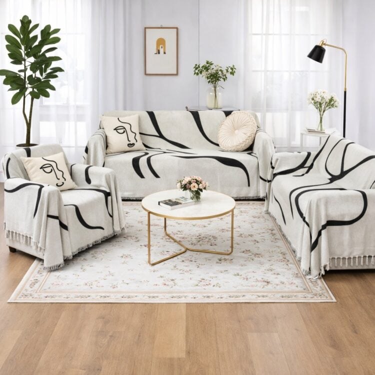 Σετ Ριχτάρια 3τμχ Chenille Πολυθρόνα/ Διθέσιο / Τριθέσιο Με Κρόσια Σετ Ριχτάρια 3τμχ Chenille Πολυθρόνα/ Διθέσιο / Τριθέσιο Με Κρόσια