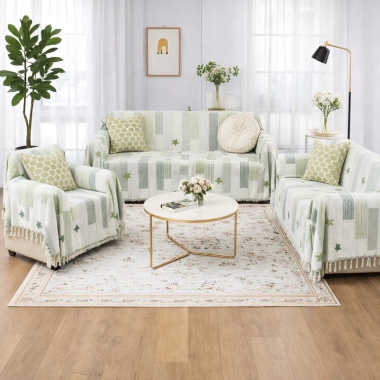 Σετ Ριχτάρια 3τμχ Chenille Πολυθρόνα/ Διθέσιο / Τριθέσιο Με Κρόσια Σετ Ριχτάρια 3τμχ Chenille Πολυθρόνα/ Διθέσιο / Τριθέσιο Με Κρόσια