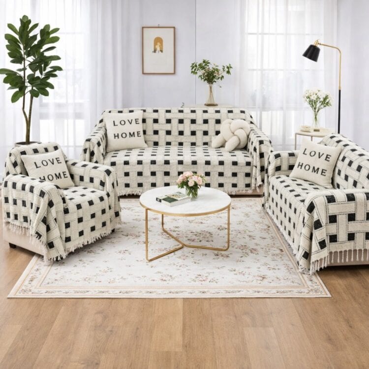 Σετ Ριχτάρια 3τμχ Chenille Πολυθρόνα/ Διθέσιο / Τριθέσιο Με Κρόσια Σετ Ριχτάρια 3τμχ Chenille Πολυθρόνα/ Διθέσιο / Τριθέσιο Με Κρόσια