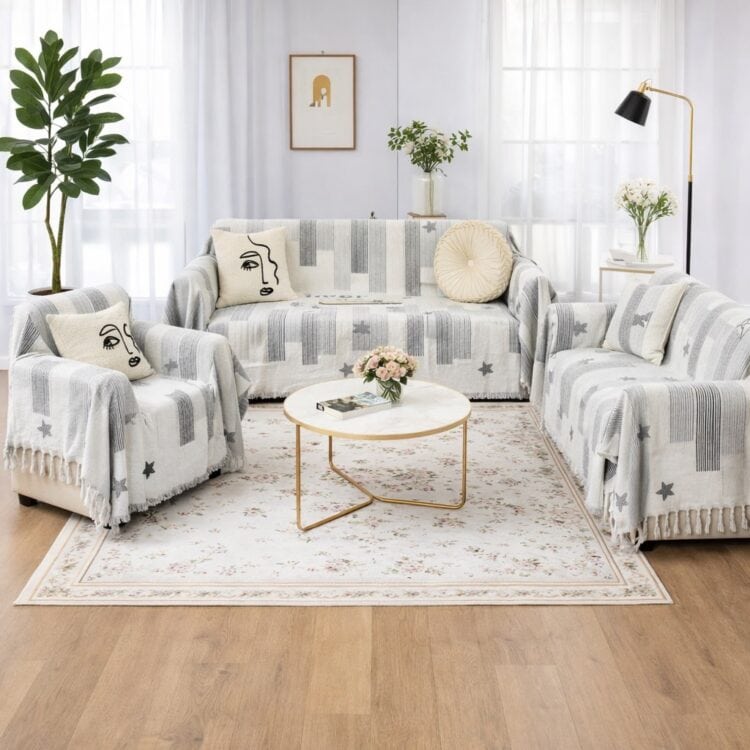 Σετ Ριχτάρια 3τμχ Chenille Πολυθρόνα/ Διθέσιο / Τριθέσιο Με Κρόσια Σετ Ριχτάρια 3τμχ Chenille Πολυθρόνα/ Διθέσιο / Τριθέσιο Με Κρόσια