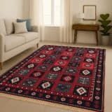 Ριχτάρι Chenille Με Κρόσια C11-1 Χαλί Κιλίμι 160Χ250cm τύπου Bukhara Διπλής Όψεως Υφαντό σε Flat ύψος