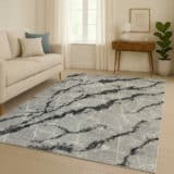 Χαλί Shaggy Rug Βελούδινης  Υφής 200X270cm με Αντιολισθητική Βάση Γκρι