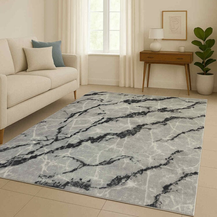 Χαλί Shaggy Rug Βελούδινης  Υφής 200X270cm με Αντιολισθητική Βάση Γκρι