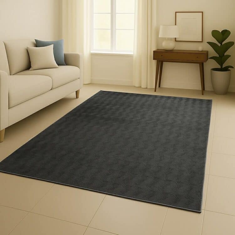 Χαλί Velvet με Αντιολισθητική Βάση Σκουρο Γκρι