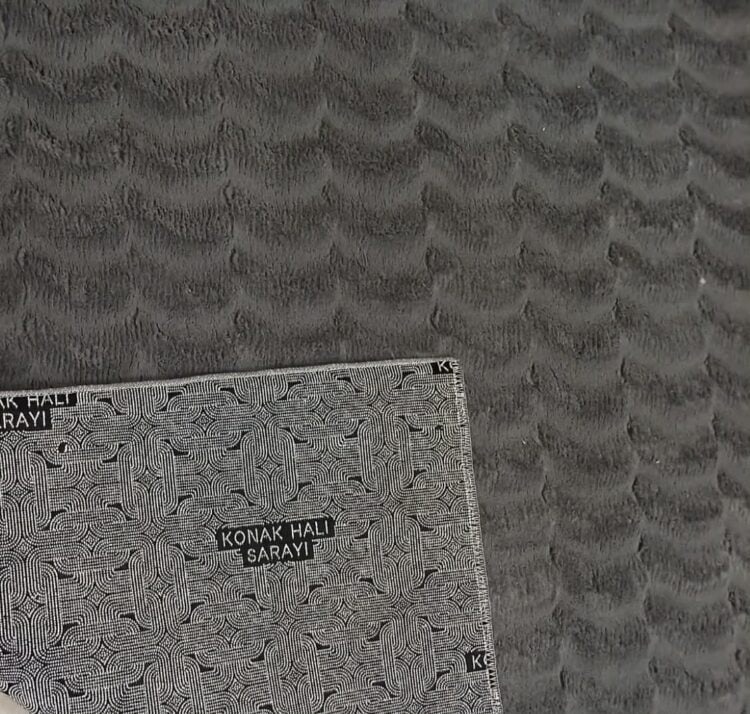 Χαλί Velvet με Αντιολισθητική Βάση Σκουρο Γκρι