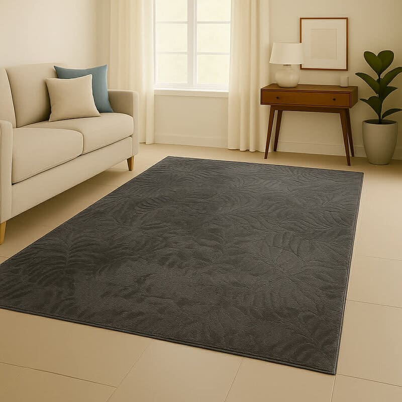 Χαλί Ανάγλυφο Velvet με Αντιολισθητική Βάση Σκουρο Γκρι Χαλί Ανάγλυφο Velvet με Αντιολισθητική Βάση Σκουρο Γκρι