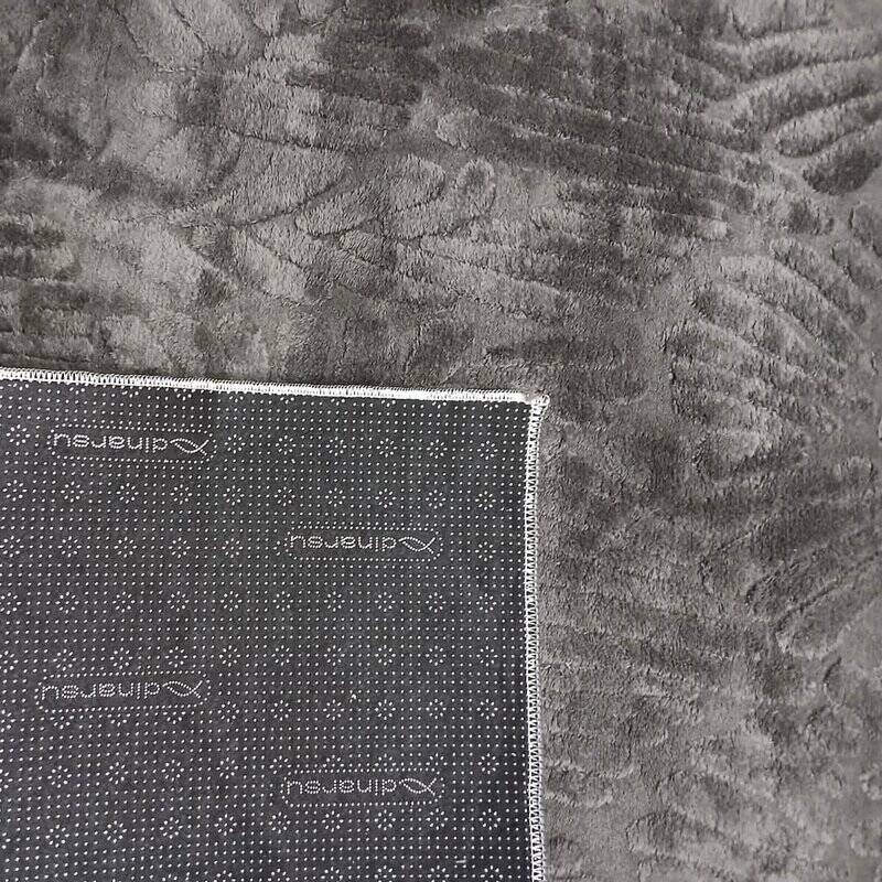 Χαλί Ανάγλυφο Velvet με Αντιολισθητική Βάση Σκουρο Γκρι Χαλί Ανάγλυφο Velvet με Αντιολισθητική Βάση Σκουρο Γκρι - Image 2