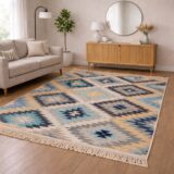 Χαλί all season 3D με κρόσια New collection κατασκευασμένο σε Flat ύψος Χαλί Κιλίμι Χειροποίητο 120x180 Διπλής όψεως Υφαντό