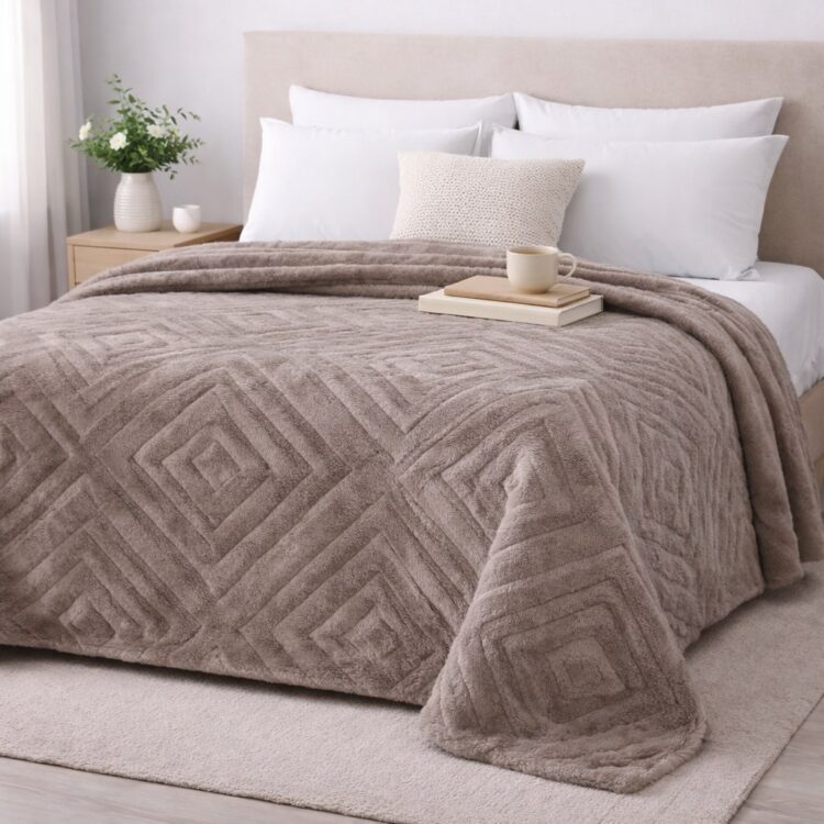 Κουβέρτα Ανάγλυφη Βελουτέ 220Χ240 Υπέρδιπλη