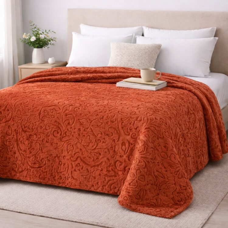 Κουβέρτα Ανάγλυφη Βελουτέ 220Χ240 Υπέρδιπλη