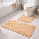 Σετ Πατάκια Μπάνιου Ανάγλυφο  2 Τεμαχίων σχέδιο κυψέλη αντιολισθητικό