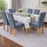 Καλύμματα Καρέκλας 6ΤΜΧ με Ανάγλυφο Σχέδιο Ελαστικά & Premium Εφαρμογή