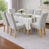 Ελαστικά Καλύμματα καρέκλας με βολάν 6 τεμαχίων Ελαστικά Καλύμματα Καρέκλας 6ΤΜΧ Universal Εφαρμογή, Premium Ύφασμα