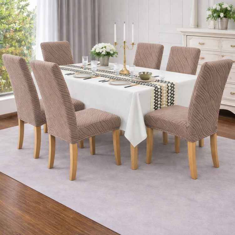 Καλύμματα Καρέκλας 6ΤΜΧ με Ανάγλυφο Σχέδιο Ελαστικά & Premium Εφαρμογή