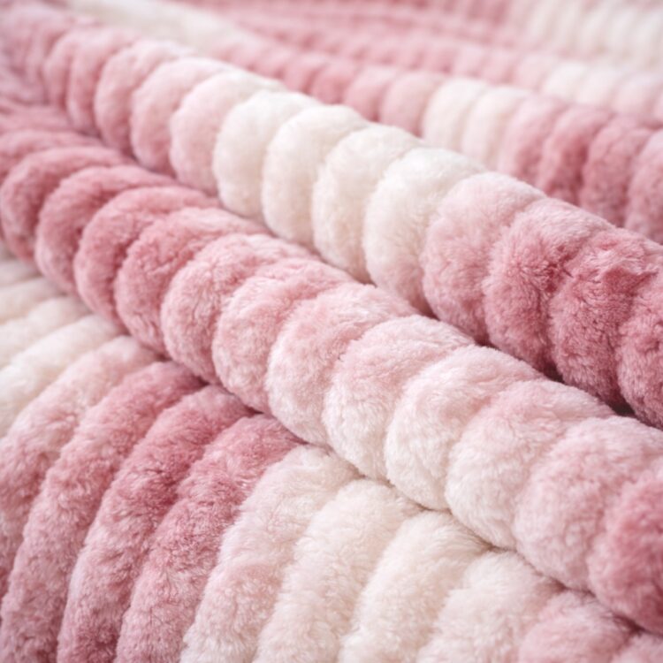 Κουβέρτα Δίχρωμη 220X240cm Υπερδιπλη fleece ριγέ